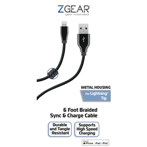 ZGear 6Ft Braided Charge Cable