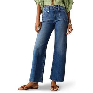 PHISOCKAT High Waisted Wide Leg Jeans for Women Stretchy Baggy Jeans Trendy Denim Pants with Pockets, Size 10