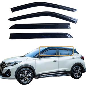 Tape On Rain Guards Window Visors for 2018-2024 Nissan Kicks,Window Vent Wind Deflectors Visors Shades for 18-24 Kicks,Car Accessories,Vent Visors,Weatherproof & Easy Installation