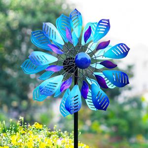 Garden Wind Spinners Outdoor, Metal Yard Spinner, Large Wind Spinner, Gift for Family Friends(84'' H x 24'' W) (Peacock blue/84INCH)