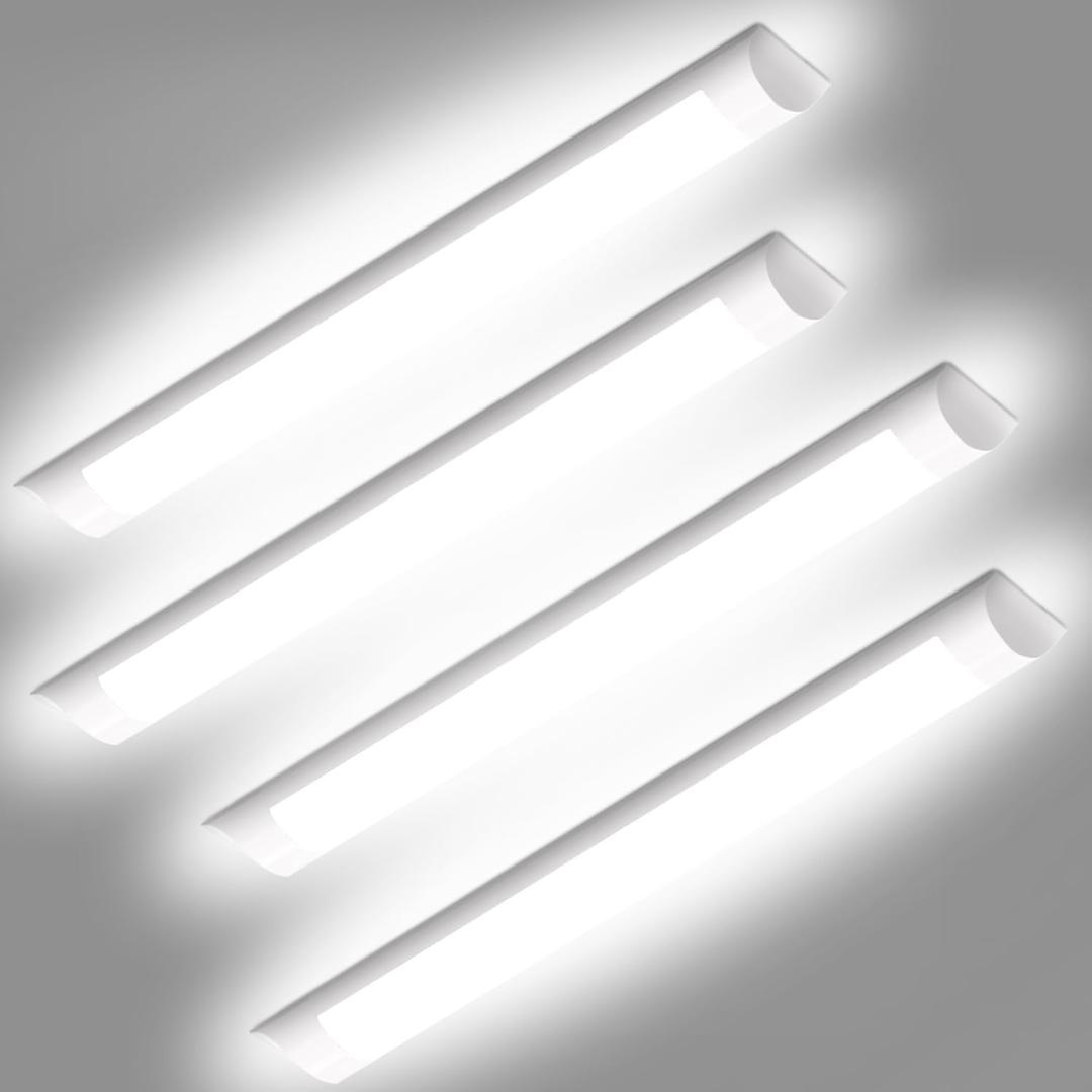 DAKASON 4-Pack 2FT LED Ceiling Light for Garage Flush Mount, 18W 2160lm LED Shop Lighting Closet Light Fixture, Wraparound Lights Surface Mount, 3/4/5000K Adjustable