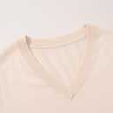 Women's 100% Merino Wool Sweaters Short Sleeve V Neck Sweater T-Shirt Business Summer Pullover Tops Vacation Outfits (Beige, M)
