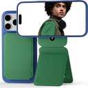 MOFT Phone Tripod Stand Selfie Stick for iPhone, Multi-Angles iPhone Stand, Lightweight & Portable Phone Holder, Strong Magnets, MOVAS Vegan Leather, Travel Essentials, Oz Green (Without Card Slot)