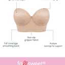 FallSweet Lace Strapless Bustier Bra for Women Underwire Longline Corset Top (Beige, L)
