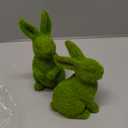 Zensounding Decorative Decorations for Easter Bunny Gifts, Moss Green Flocking Sculpture, Garden Courtyard Family Gathering Celebration Decorations (Small 2PCS Standing+Sitting)
