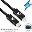 USB-C to USB-C Cable (40Gbps) SuperSpeed [Certified] USB4 to USB Type-C, 100W Power (USB 3.1 & 3.2 Compatible) Nylon Braided, Dual 4k or Single 5k @60hz Display (1.6ft/40Gbps)