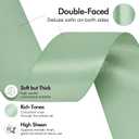 MEEDEE Sage Satin Ribbon 2 Inch Light Green Ribbon Double Faced Satin Ribbons by 25 Yards Silk Luxurious Green Ribbons for Crafts, Cake Decoration, Weddings, Flower Bouquet