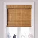 Cordless Bamboo Roman Shades 21x64in, Light Filtering Bamboo Blinds for Indoor Windows, Office, Bathroom and Living Room, Privacy Teak.