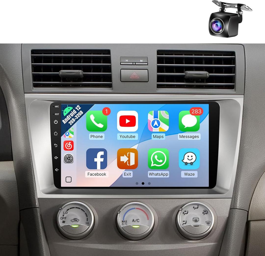 Naifay Android 12 Car Radio for Toyota Camry (FIT-J.B.L Version) 2006 2007 2008 2009 2010 2011, 9inch Touch Screen for Toyota Camry Stereo with Carplay Android Auto/Bluetooth/GPS/WiFi/Camera+Can Bus