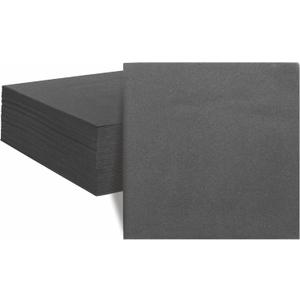 2 x KMAKII Black Disposable Dinner Napkins Linen-Feel Colored Paper Napkins Premium Cloth Like Napkins Ideal For Restaurant, Events, Weddings&Party,50 Pack 16 x 16 inches
