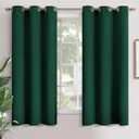 YoungsTex Blackout Curtains for Bedroom - Thermal Insulated with Grommet Top Room Darkening Noise Reducing Curtains for Living Room, 2 Panels, 42 x 63 Inch, Emerald