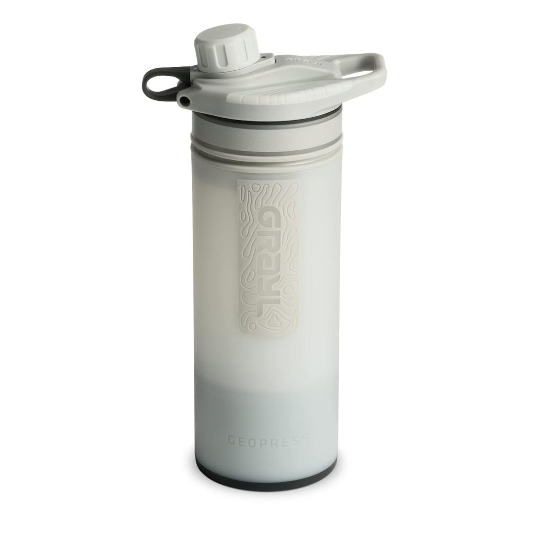 GRAYL GeoPress 24 oz Water Purifier Bottle - Filter for Hiking, Camping, Survival, Travel (Peak White) GRAYL GeoPress 24 oz Water Purifier Bottle - Filter for Hiking, Camping, Survival, Travel (Peak White)