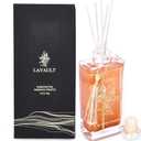 2 x Reed Oil Room Diffuser - Home Fragrance Reed Diffuser and Oil Diffuser Sticks - Natural Reed Diffuser Set - Relaxing and Calming Scent - 5.07oz Diffusers for Home - Gold - Ebony Bergamot Aroma