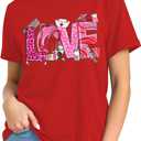 4th of July Nurse Bow Shirts Women-Cute Patriotic Nurse Bow Short Sleeve American Flag Bowknot Tee Tops (Red, XXL)