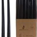 Mega Candles 12 pcs Unscented Black Taper Candles, Hand Poured Wax Candle 12 Inch x 7/8 Inch, Home Dcor, Wedding Receptions, Centerpieces, Occasions, Events, Romantic Dinners, Prayer, Holders