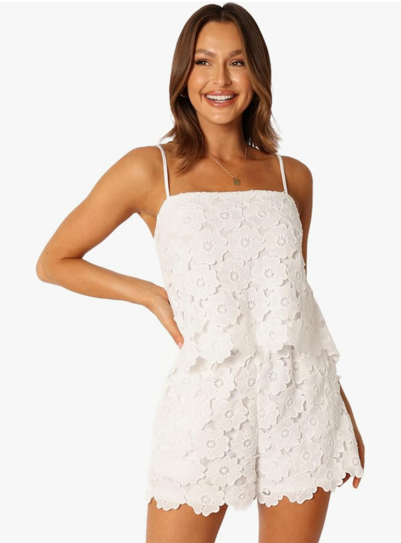 Petal & Pup womens Violet Short Set Size L, Top Only