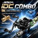 Sougayilang DC Baitcaster Combo –Digital Anti-Backlash Control, 7.2:1 Gear Ratio, 18.5LB Drag, 30+24Ton Graphite 2-Piece M/MH Rod, SuperPolymer Handle for Bass, Walleye, Pike Size: 762-MH Right