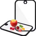 2 Pcs Tempered Glass Cutting Board Set 0.31inch Thick Tempered Glass Black Silicone Edged Chopping Boards with Hanging Holes for Kitchen Countertop & Serving, Dishwasher Safe