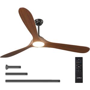 addlon Ceiling Fans with Lights, 72 inch Indoor/Outdoor Ceiling Fan with Remote Control, Reversible, 3 Wood Blades, 6 Speeds, 3CCT Dimmable, Noiseless, Large Ceiling Fan for Patio, gazebo, Farmhouse