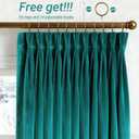 Pinch Pleated Teal Velvet Curtains 84 inch Length 2 Panel Set for Living Room Soft Modern Elegant Plush Velvet Luxury Fabric Room Darkening Window Drapes Thermal Insulated Bedroom Curtain Peacock Blue