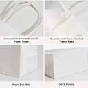 RACETOP White Paper Bags with Handles Bulk 8"x4.5"x10.8" 100Pcs Gift Bags Medium Size, White Gift Bags with Handles, Gift Bag Bulk for Retail, Party, Shopping, Merchandise