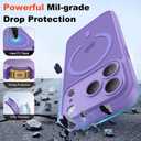 Case for iPhone 17 Pro 6.3'' Compatible with Magnetic Mag-Safe Charging [Camera Control Button] [Camera Protection] Matte Translucent Military Grade Shockproof Phone Case, Light Purple