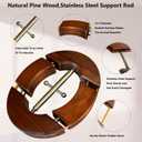 Heavy Duty Wooden Hat Stretcher, 4-Way Adjustable, Universal Fit for Men's Cowboy Fitted Hats (Walnut)