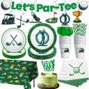 Golf Party Decorations, 159PCS Golf Birthday Decorations Include Banner Cake Toppers Plates Tablecloth, Golf Themed Party Supplies Serves 25