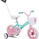 JOYSTAR 10 & 12 Inch Kids Bike for Boys and Girls Ages 1-4 Years, Toddler Bike with Training Wheels & Basket, Detachable Parent Push Handle, Kids Pedal Bike, Multiple Colors