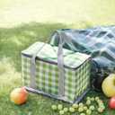 Insulated Picnic Bag Cooler Reusable, Beach Bag Cooler Bags with Zippered Top - Insulated Bag for Hot or Cold,Picnic Basket Collapsible, Picnic,Beach, Outdoor (13.8x7.9x7.9 in) (Green)