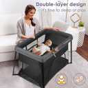 Pack and Play with Bassinet & Mattress, Lightweight Portable Baby Bed, Foldable Travel Bassinet Playard with Storage Bag, Easy Setup Playpen for Babies & Toddlers (Black)