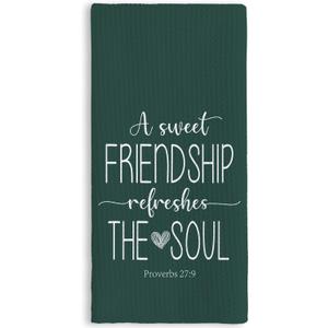 TNUW Christian Gifts Kitchen Towels 16x24In, Religious Friendship Gifts for Women, Hand Tea Towels for Kitchen Bathroom Decor (Bottle Green)