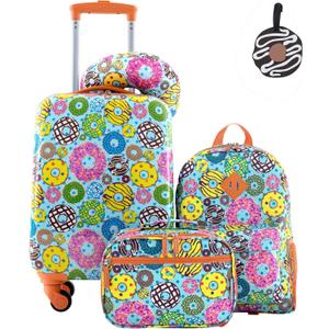 Travelers Club 5 Piece Kids' Luggage Set, Donut and Space