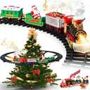 Christmas Train Set - Hanging Train Toys Around Under The Christmas Tree w/Smoke, Whistle (Turn on/Off) & Lights, Toys Decoration for 3 4 5 6 7 8+ Boys Girls