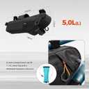 Bike Frame Bag - Waterproof & Anti-Slip 5-Point Straps Mount, Durable Ripstop Nylon with Hidden Cable Port for Hydration & Charging, Large