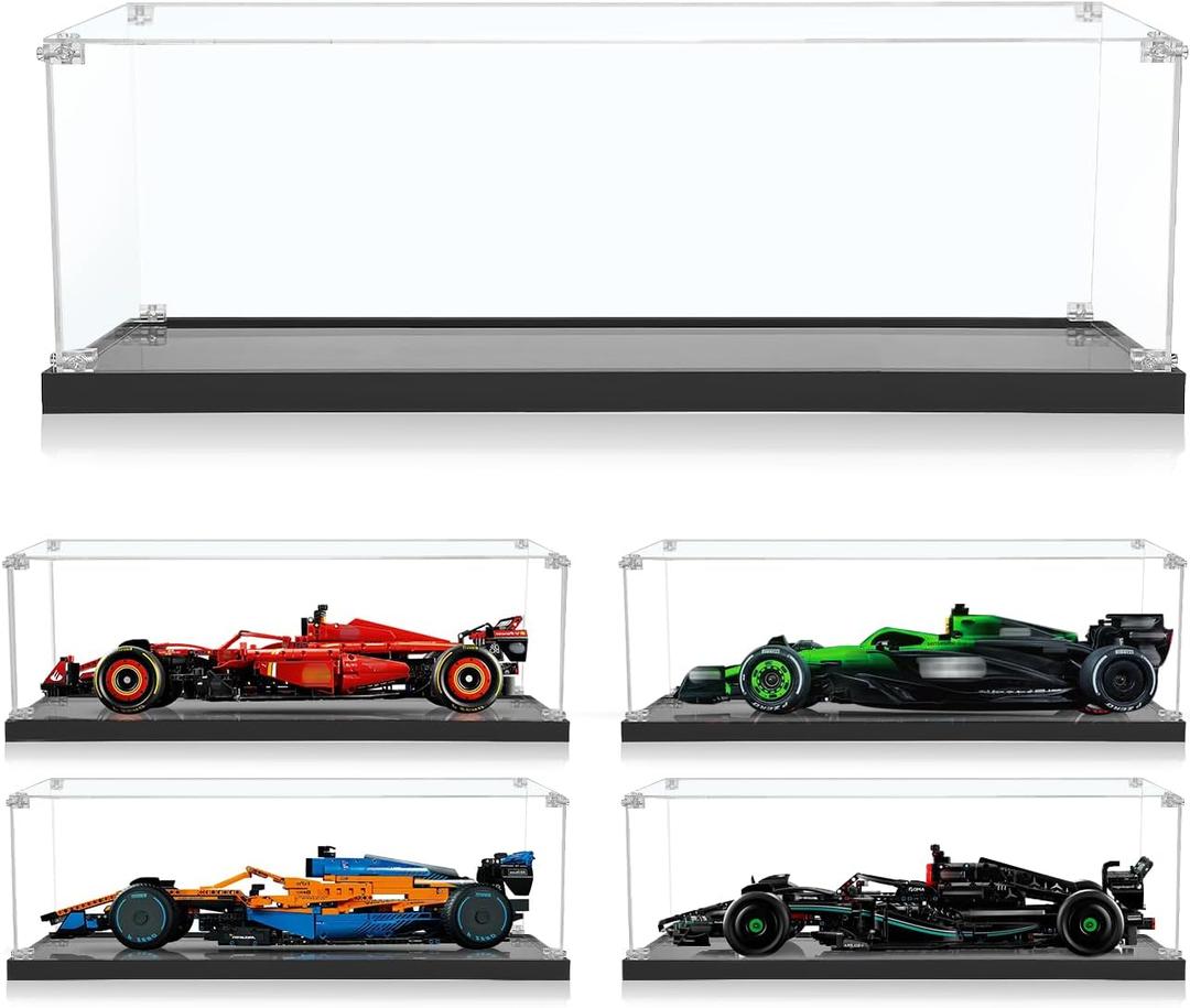 Acrylic Display Case Compatible with Lego Technic F1 42207 42141 42206 42171 42228, Dust-Proof Display Box Compatible with Lego Technic f1 car, 26.711.86.69 in(NOT Included The Model)