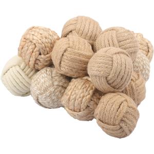 15 PCS Decorative Jute Balls for Bowls Fillers, 2.5 inch Rustic Jute Orbs, Nautical Rope Balls for Home Decor, Centerpiece Bowls, Tabletop Dcor & Coastal Accents.