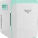 Cooluli 10L Mini Fridge for Bedroom - Car, Office Desk & College Dorm Room - 12V Portable Cooler & Warmer for Food, Drinks, Skincare, Beauty, Makeup & Cosmetics - AC/DC Small Refrigerator (Turquoise)