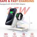 3 in 1 Foldable Charging Station for Apple Products,Wireless Charger for iPhone 17 16 15 14 13 12 Pro Max,Travel Dock Adapter&Light for iWatch Series 11 10 9 Ultra 3/2 SE 3/2,for AirPods 4 3 2 Pro 3/2
