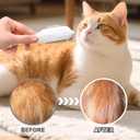 Cat Hair Brush for Shedding, 3-in-1 Pet Spray Hair Removal Comb with Visual Spray & Release Button, Waterproof Dog Grooming Brush for Furry Pet (White)