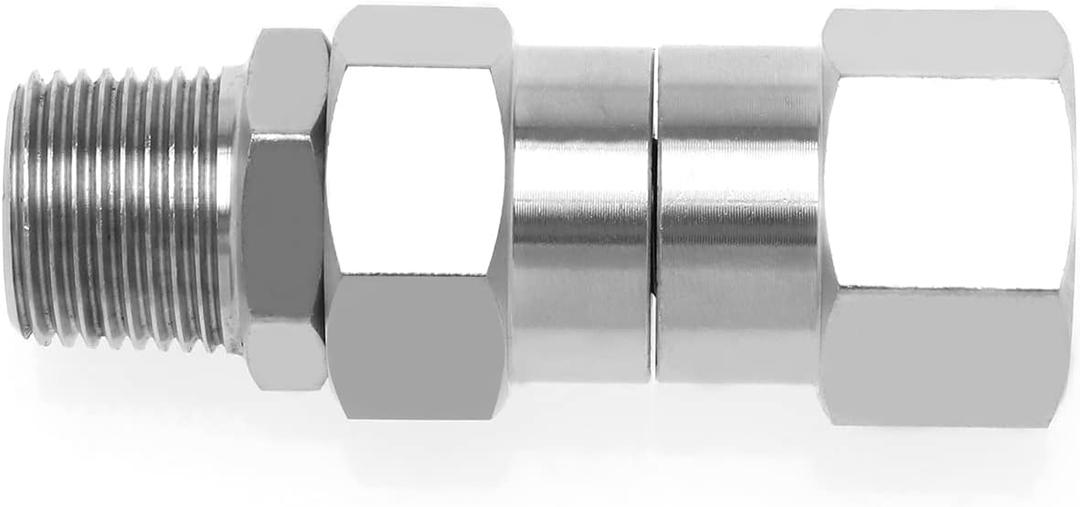 The Lord of the Tools 3/8 inch NPT-M Thread Pressure Washer Swivel Cleaner Stainless Steel Swivel Fitting Cleaner Swivel Fitting to Eliminate Pipe Creases