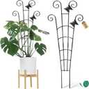 COOMIN 30'' Monstera Plant Support Outdoor, Metal Expandable Plant Supports for Indoor Plants, 2P Garden Trellis for Climbing Plants Indoor - Ivy, Pothos, Philodendron, Hoya (32.6in,2p)