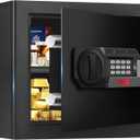 1.3 Cuft Safe Box Fireproof Waterproof, Digital Security Safes for Home Use Fire and Water Proof with Combination Lock, Alarm System and Removable Shelf, Anti-Theft Document Safes For Money, Jewelry
