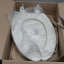 Mayfair Cameron Biscuit Toilet Seat, Non Slip Heavy Duty Wood, Easy Clean, Made in USA, Elongated