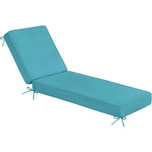 Sundale Outdoor Olefin Chaise Lounge Cushion, Water-Resistant Patio Lounge Chair Cushion, Thick Lounger Pad with 8 Straps Teal, 80 x 26 x 4 Inches