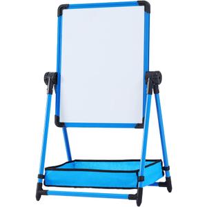 Walbest Dry Erase Board with Stand, 23.5"x35" Double Sided Portable Writing Whiteboard with Storage Basket, Height Adjustable Rotating Magnetic Whiteboard for Home, School, Restaurant Blue