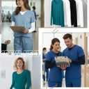 Xaatren 4 Pack Women's Underscrub Shirts Nurse Undershirts Long Sleeve Crewneck Slim Fit Tops Soft Stretchy Basic Tee (Black, S)
