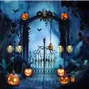 10X8FT Horror Cemetery Iron Gate Scary Halloween Photo Background for Photography Halloween Party Decorations Wall Decor Photo Studio Decoration Supplies DH-705