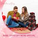 Epakh 4 Pcs Square Nesting Boxes Decorative Gift Boxes with Lids Black Red Hearts Assorted Sizes for Anniversary, Birthday, Wedding, Bridal Shower Party Gifts(Sweet)