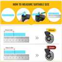 HOLKIE Office Chair Wheels Roller Blade Caster Rubber Replacement for Office 11x22mm Transparent 3 Inch, Desk Rolling Set of 5 for Hardwood Floors Gaming Chair Wheels Smooth & Silence Gliding (11mm-Fits Most-Not for High-Pile Carpet, Clear)